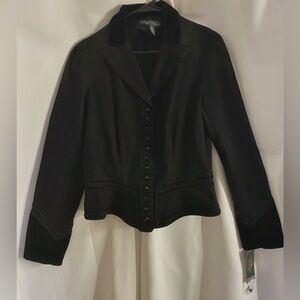 Deadstock Women's Black Denim & Velvet Jacket